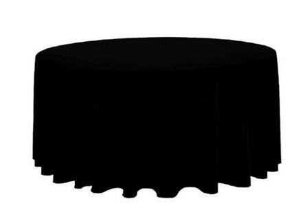 Stół okrągły z czarnym nakryciem